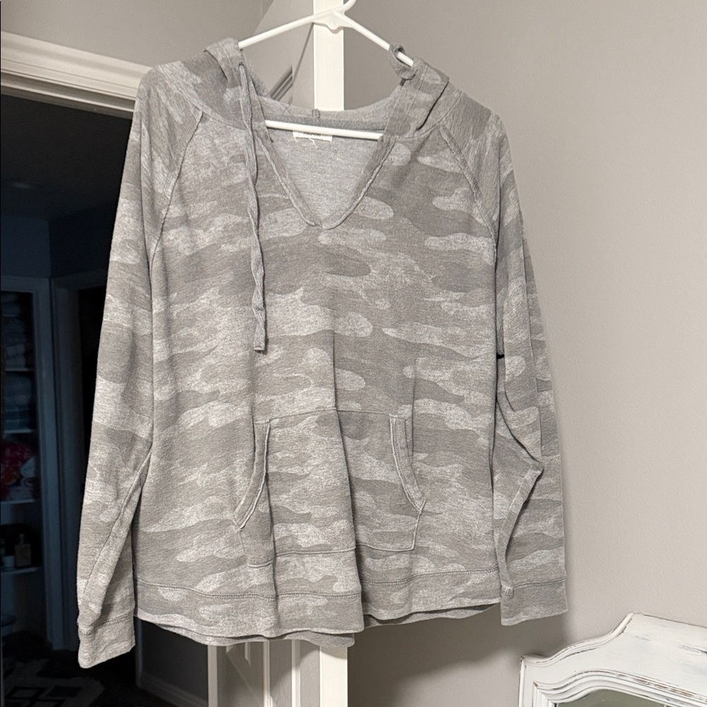 Maurices Light Gray Camouflage Hoodie